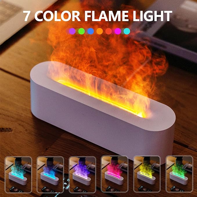 Flame Essential Oil Diffusers,7 Color Lights Aromatherapy Diffuser